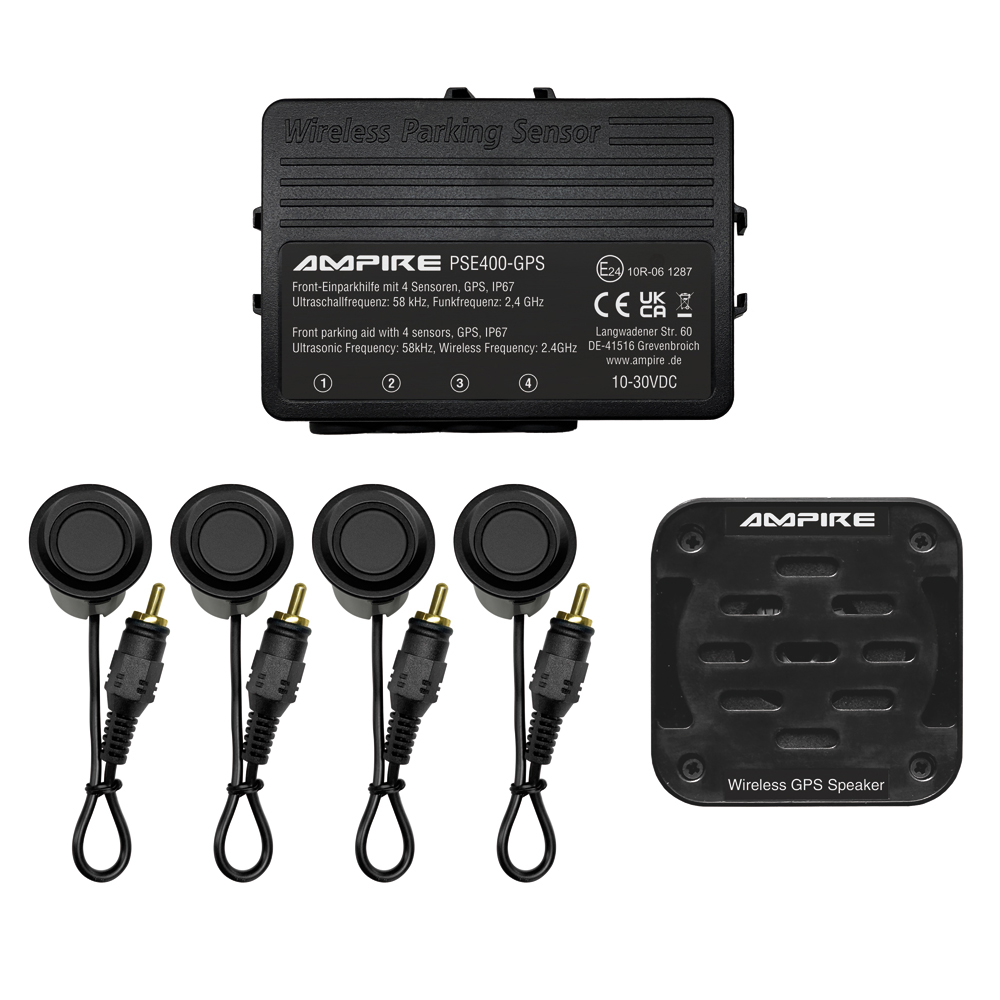 AMPIRE Einparkhilfe für Front-Stossfänger, GPS gesteuert, Schwarz matt, Einbau-Montage