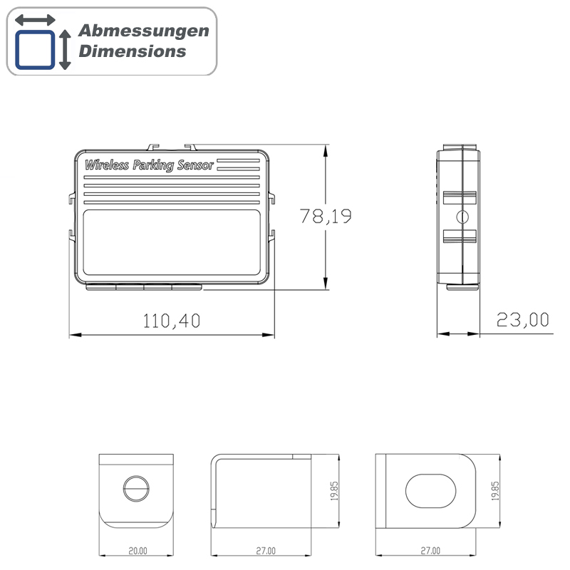 AMPIRE Einparkhilfe für Front-Stossfänger, GPS gesteuert, Schwarz matt, Hinterbau-Montage – Bild 7