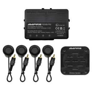 AMPIRE Einparkhilfe für Heck-Stossfänger, Schwarz matt, Einbau- und Aufbau-Montage, Wasserdicht