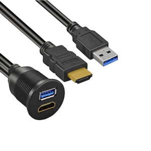 AMPIRE HDMI/USB-A Einbaubuchse mit 150cm Kabel