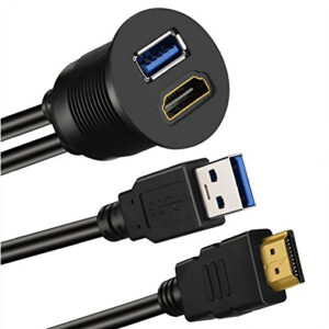 Alternative view of AMPIRE HDMI/USB-A Einbaubuchse mit 15cm Kabel