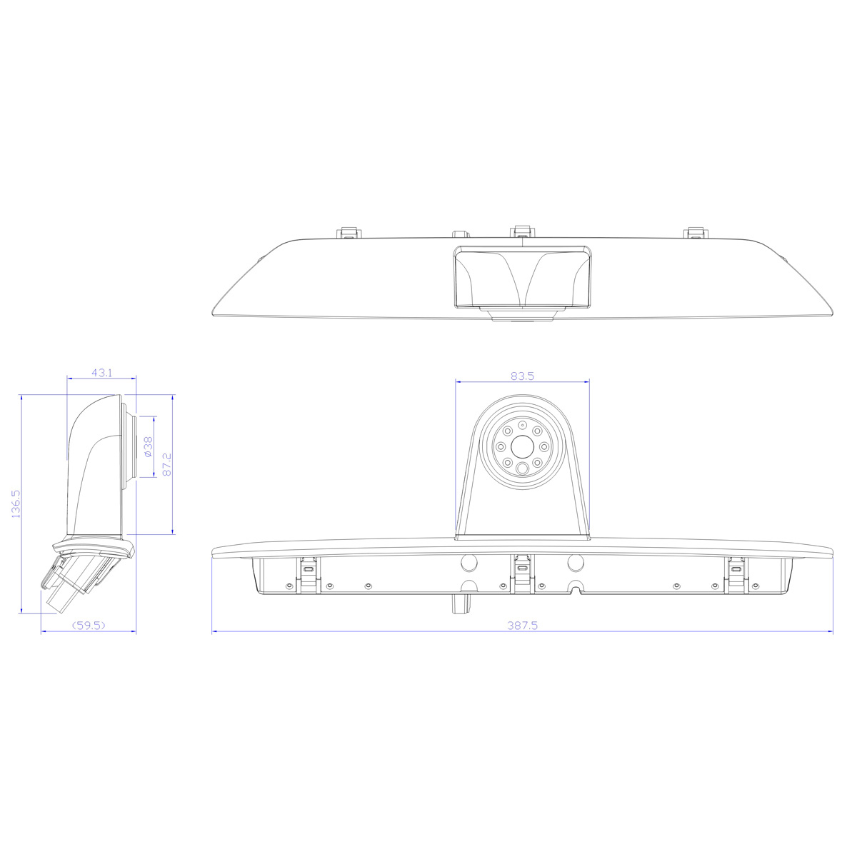 _AMPIRE Kamera (AHD) FORD Transit 7. Gen. mit Dach H2 (Bj. 2014-2019) – Bild 4