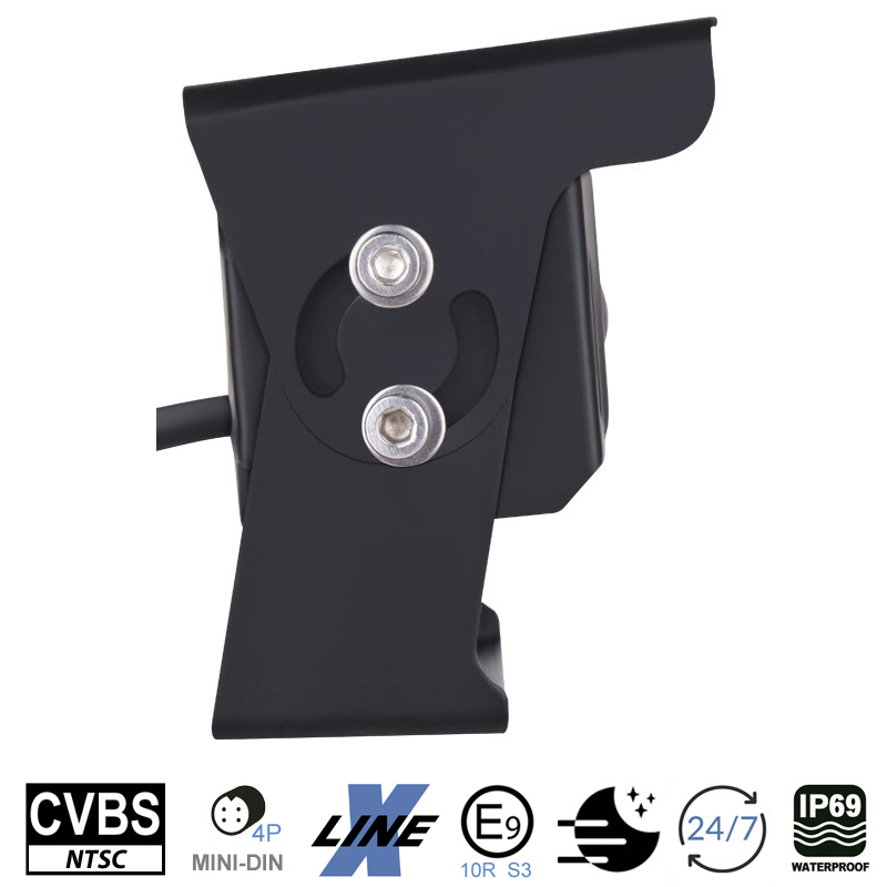 AMPIRE Kamera (CVBS), schwarz, 125°, IP69K, Heckeinbau, 10m Kabel – Bild 4