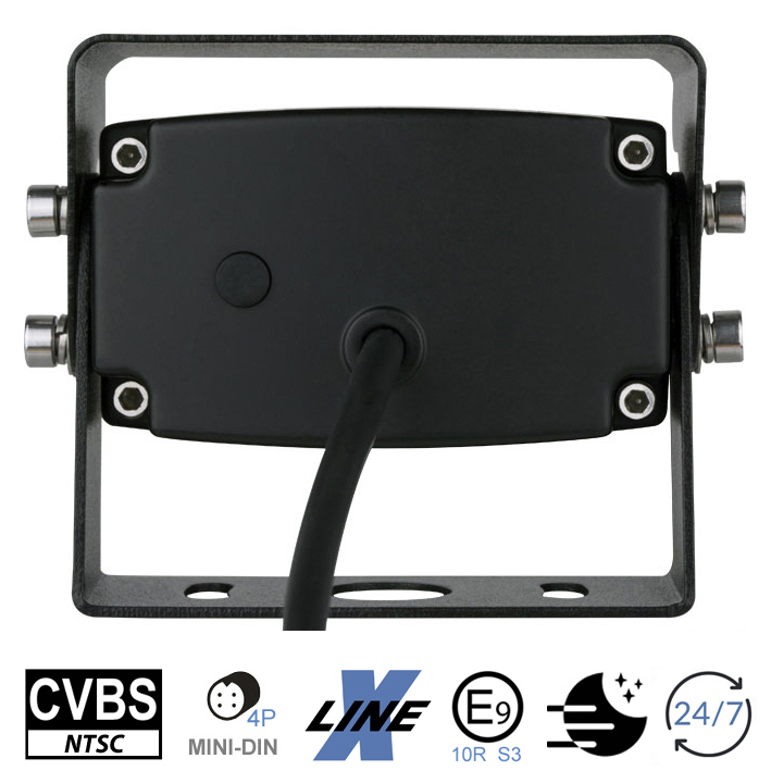 AMPIRE Kamera (CVBS), schwarz, 125°, IP69K, Heckeinbau, 10m Kabel – Bild 5