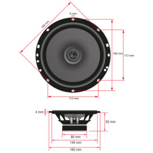 Alternative view of AMPIRE Koaxial-Lautsprecher mit 16mm Seidenkalotte, ohne Gitter, 16.5cm (Paar)