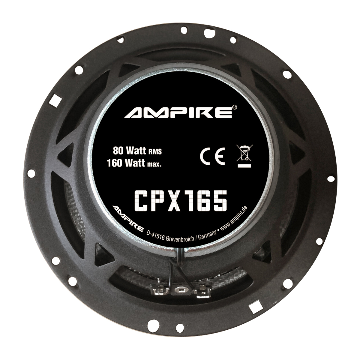 AMPIRE Koaxial-Lautsprecher mit 16mm Seidenkalotte, ohne Gitter, 16.5cm (Paar) – Bild 6
