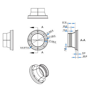 Alternative view of AMPIRE Schallwand-Dichtung, 130mm, inkl. Schallabsorber