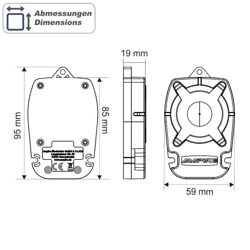 AMPIRE Sirene, 12 Volt, 123dB SPL Schalldruck, 1 Ton – Bild 5