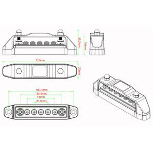Alternative view of AMPIRE Stromverteiler mit 7 Anschlüssen (2x M5)