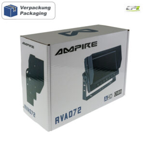 AMPIRE TFT-Monitor 17.8cm (7''), 2 Videoeingänge (AHD/CVBS), wasserdicht IP69