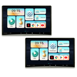 AMPIRE 12.4" Dual RSE-Monitore mit Kopfstützen-Halterung, WLAN, HDMI In