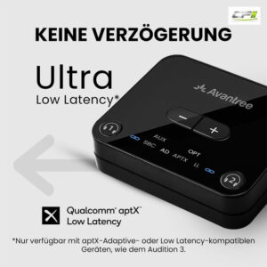 AMPIRE AVANTREE Bluetooth 5.3 Sender für zwei Kopfhörer – Audikast3-01 CPII