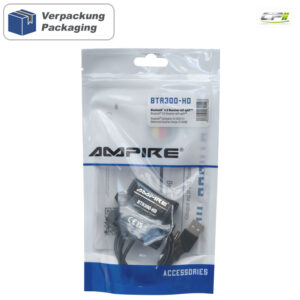 AMPIRE Bluetooth® Audio Empfänger mit 3.5mm Klinkenstecker, USB-A – BTR301-HD-02 CPII
