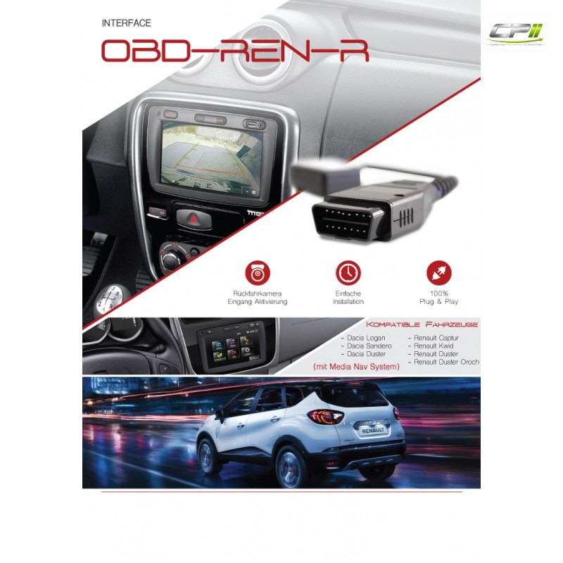 CAS OBD Rückfahrkamera Dongle passend für RENAULT, FIAT, DACIA und OPEL
