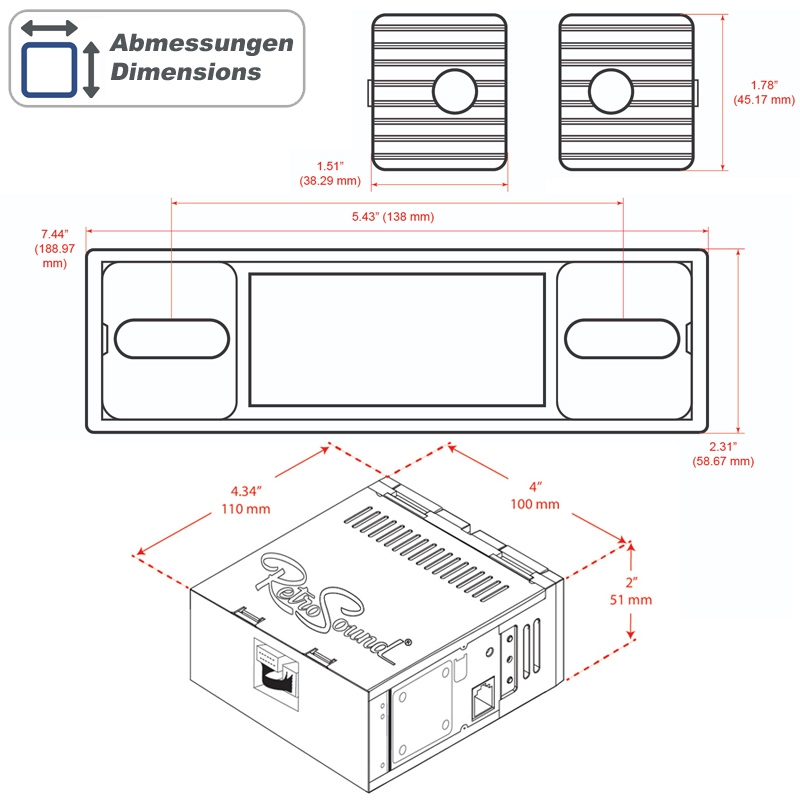 RETROSOUND Design "Chrome" DAB+ Komplett-Set mit Zubehör (ohne Radiomodul) – Bild 5