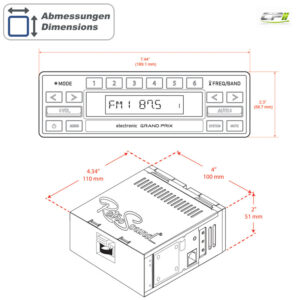 RETROSOUND Design "Grand Prix" DAB+ Komplett-Set mit Zubehör (ohne Radiomodul)