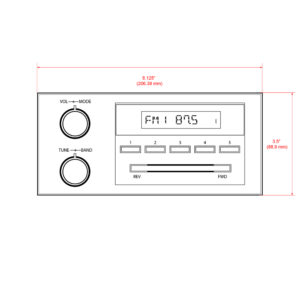 Alternative view of RETROSOUND Displayeinheit "New York" für 1970-2000 GM/Ford und Mopar