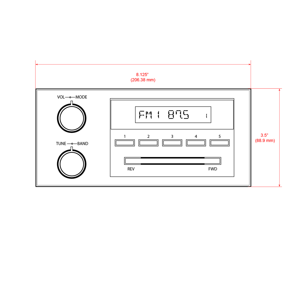 RETROSOUND Displayeinheit "New York" für 1970-2000 GM/Ford und Mopar – Bild 2
