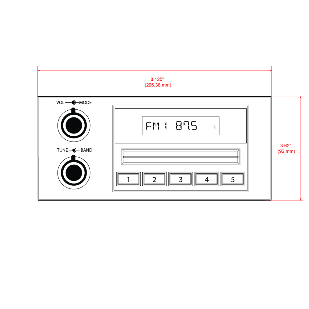 RETROSOUND Displayeinheit "Newport" für 1970-2000 GM/Ford und Mopar – Bild 2