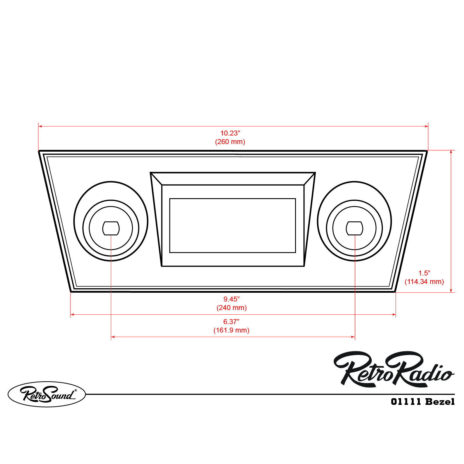 RETROSOUND Einbaurahmen, verchromt