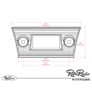 Alternative view of RETROSOUND Einbaurahmen, verchromt