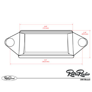 Alternative view of RETROSOUND Einbaurahmen, verchromt