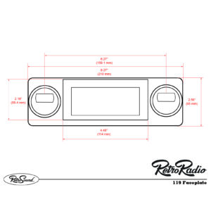 Alternative view of RETROSOUND Einbaurahmen, verchromt