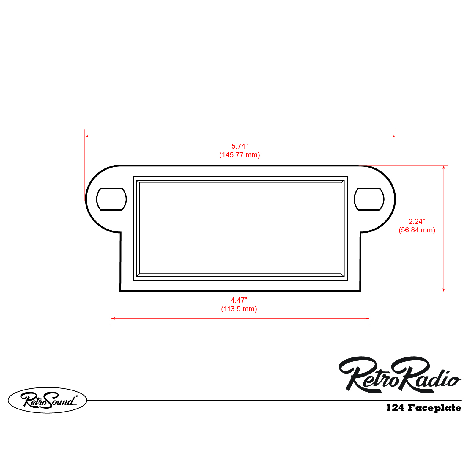 RETROSOUND Einbaurahmen, verchromt – Bild 2