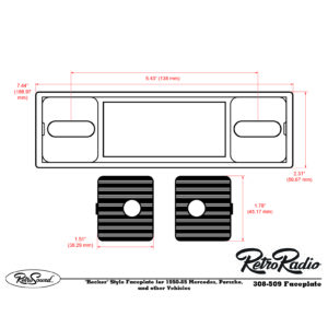 Alternative view of RETROSOUND Einsätze für "Becker" Frontblende, Nadelstreifen