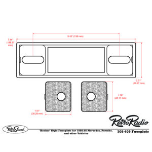 Alternative view of RETROSOUND Einsätze für "Becker" Frontblende, schwarz strukturiert