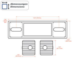 Alternative view of RETROSOUND Frontblende - "Becker Design", ohne Einsätze, 59x189mm