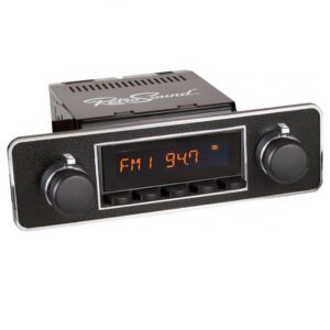 Alternative view of RETROSOUND Frontblende - "DIN", schwarz mit Chromrand, 56x191mm