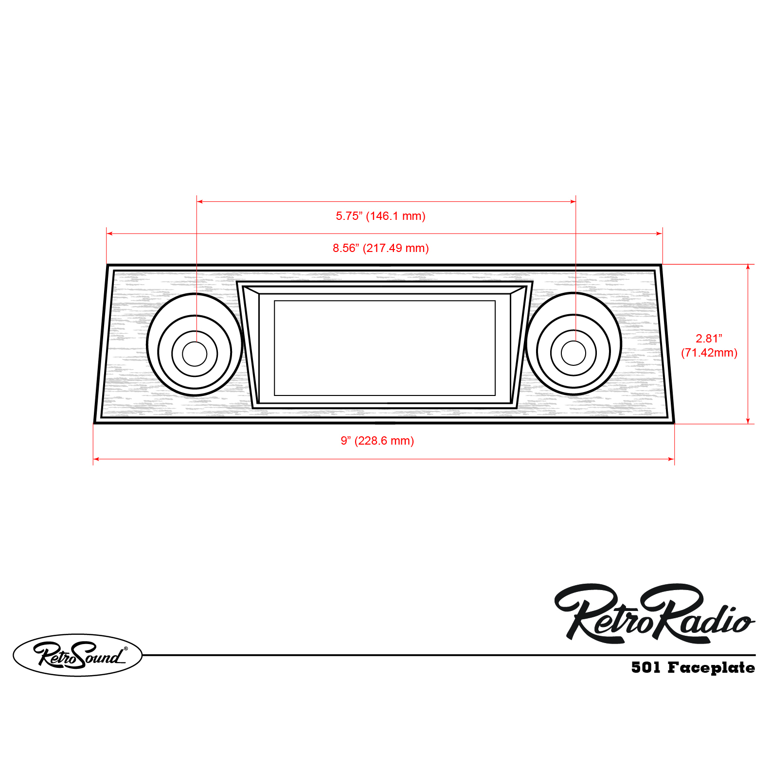 RETROSOUND Frontblende - "Horizontale Maserung" 1967-68 Camaro/Firebird – Bild 2