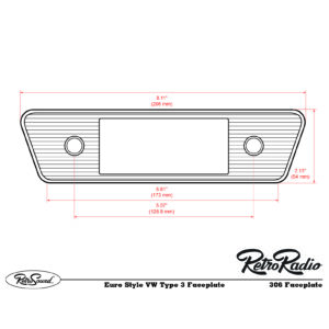 Alternative view of RETROSOUND Frontblende - "Karman Ghia", chrome