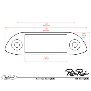Alternative view of RETROSOUND Frontblende - "Porsche 356", schwarz