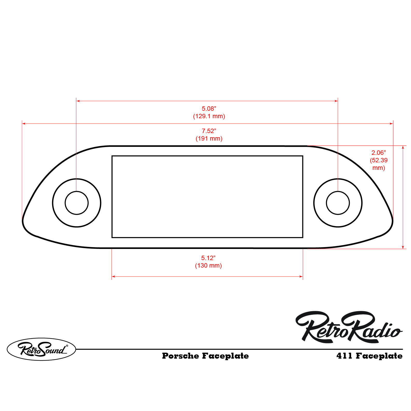 RETROSOUND Frontblende - "Porsche 356", schwarz – Bild 2