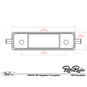 Alternative view of RETROSOUND Frontblende - "VW Sapphire w/ black insert"