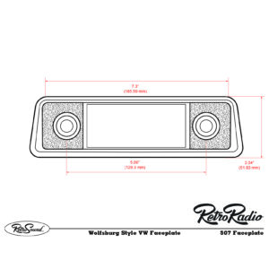 Alternative view of RETROSOUND Frontblende - "Wolfsburg chrom/schwarz"