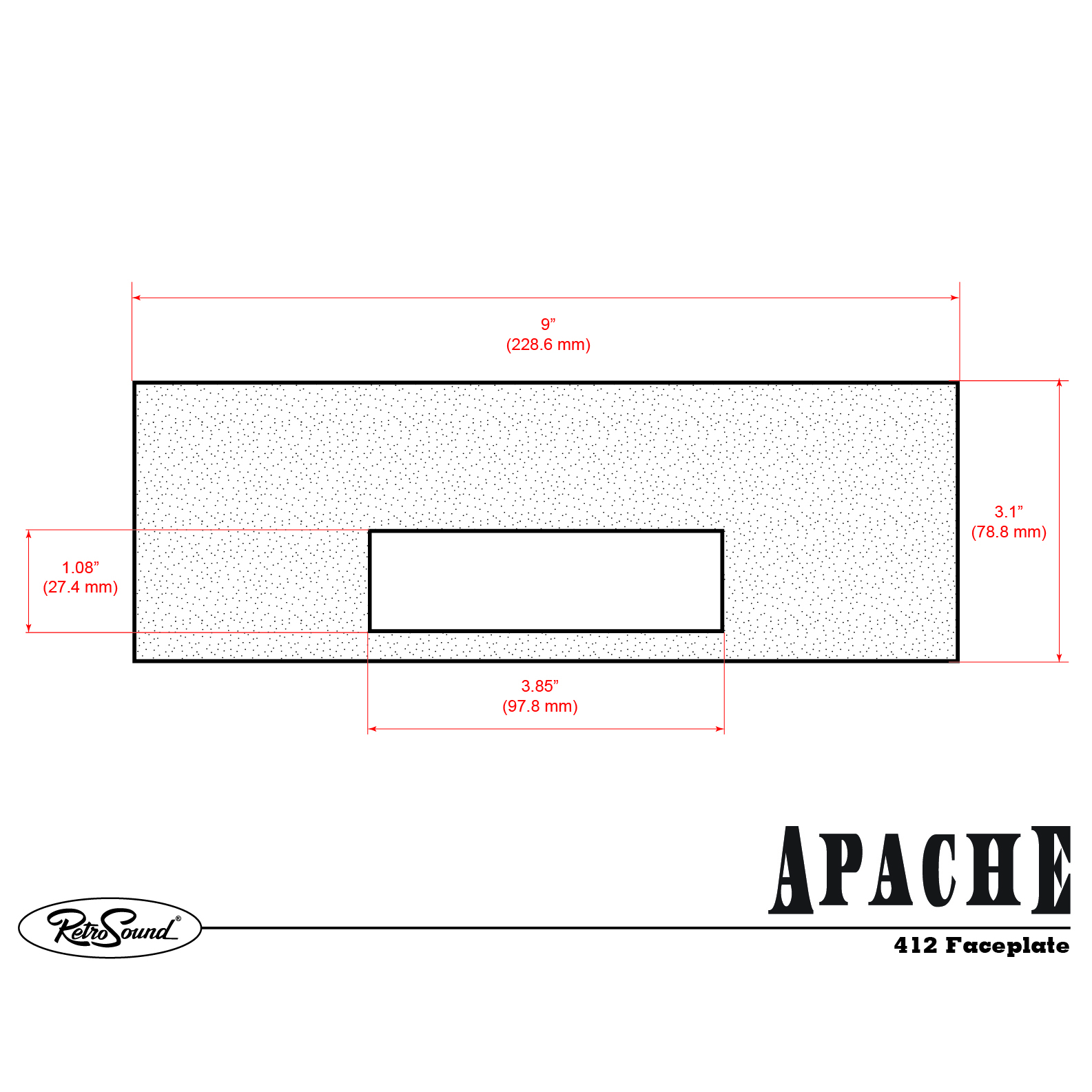 RETROSOUND Frontblende für Displayeinheit "Model Apache", schwarz – Bild 2