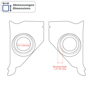 Alternative view of RETROSOUND Kickpanels für CHEVROLET 1955-56, schwarz ohne S-62 Lautsprecher