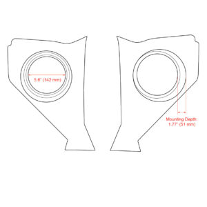 Alternative view of RETROSOUND Kickpanels für CHEVROLET 1957, schwarz ohne S-62 Lautsprecher