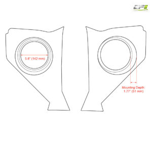 RETROSOUND Kickpanels für CHEVROLET 1957, schwarz ohne S-62 Lautsprecher