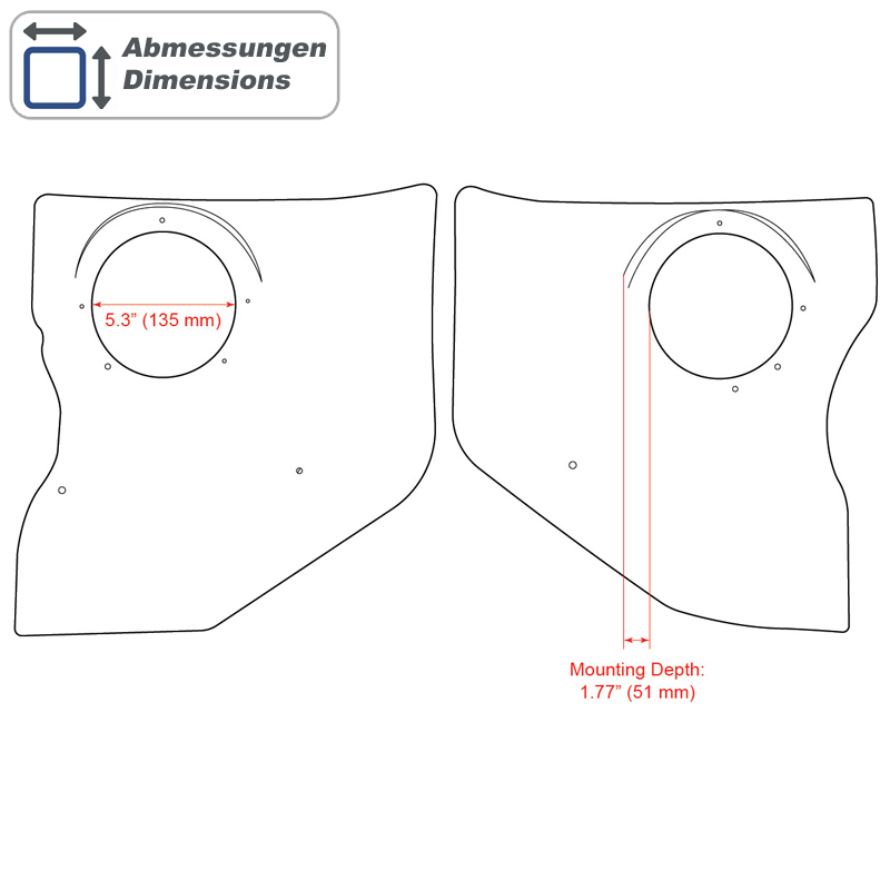 RETROSOUND Kickpanels für CHEVROLET 1961-62, ohne S-62 Lautsprecher – Bild 2