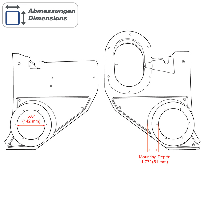 RETROSOUND Kickpanels für CHEVROLET 1973-85, ohne Lautsprecher – Bild 3