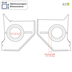 RETROSOUND Kickpanels für FORD Mustang 1964-66 (kein Cabrio), ohne Lautsprecher