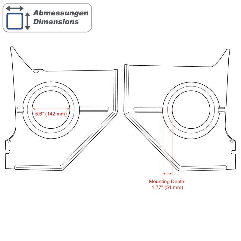 RETROSOUND Kickpanels für FORD Mustang 1964-66 (kein Cabrio), ohne Lautsprecher – Bild 2