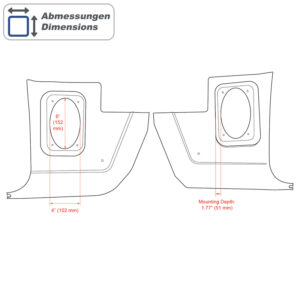 Alternative view of RETROSOUND Kickpanels für MOPAR 1964-76, schwarz ohne R-463N Lautsprecher