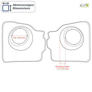 RETROSOUND Kickpanels für VW Käfer (1952-73), schwarz ohne Lautsprecher