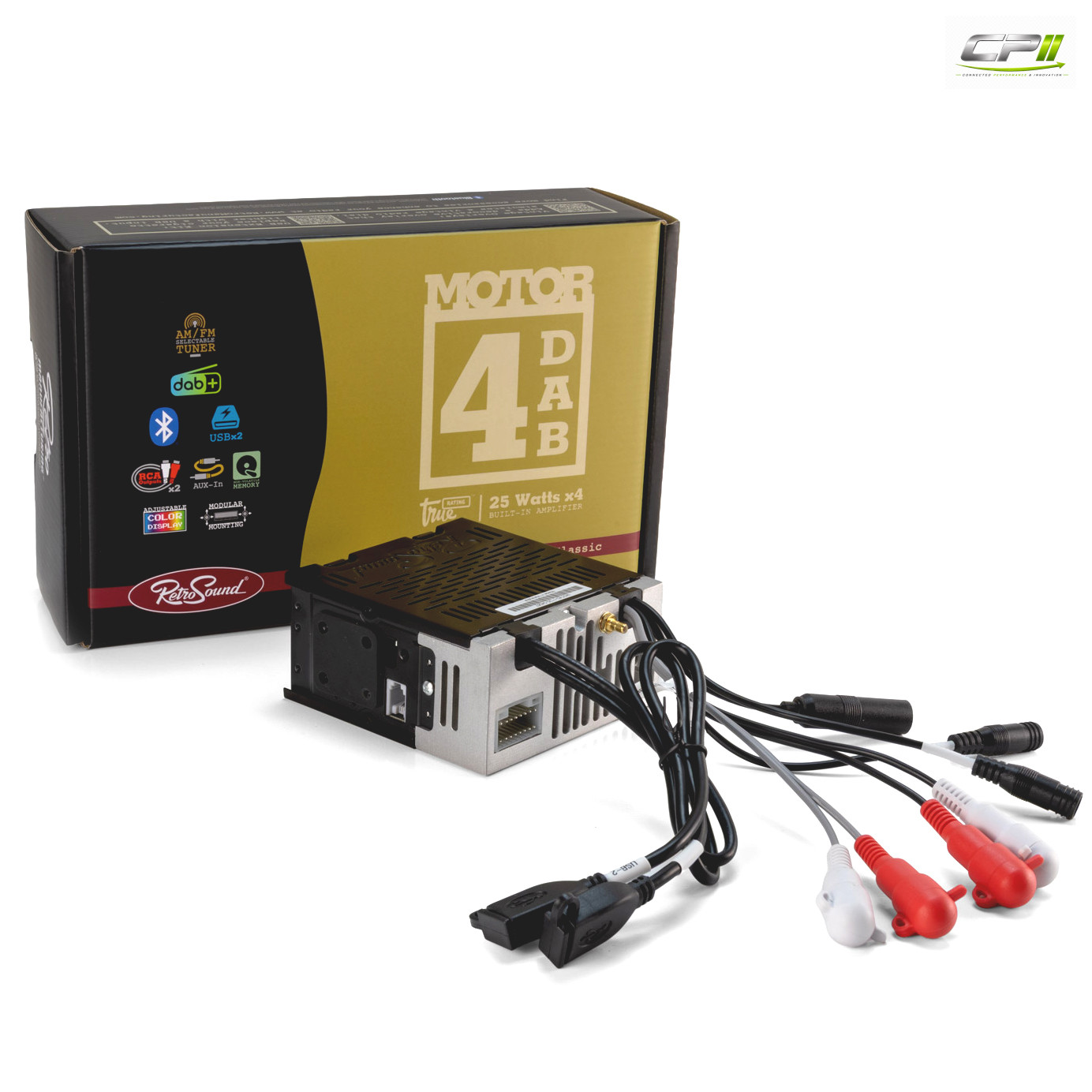 RETROSOUND Radiomodul (UKW/DAB+/BT/USB/APP) inklusive Einbaumaterial und Verkabelung