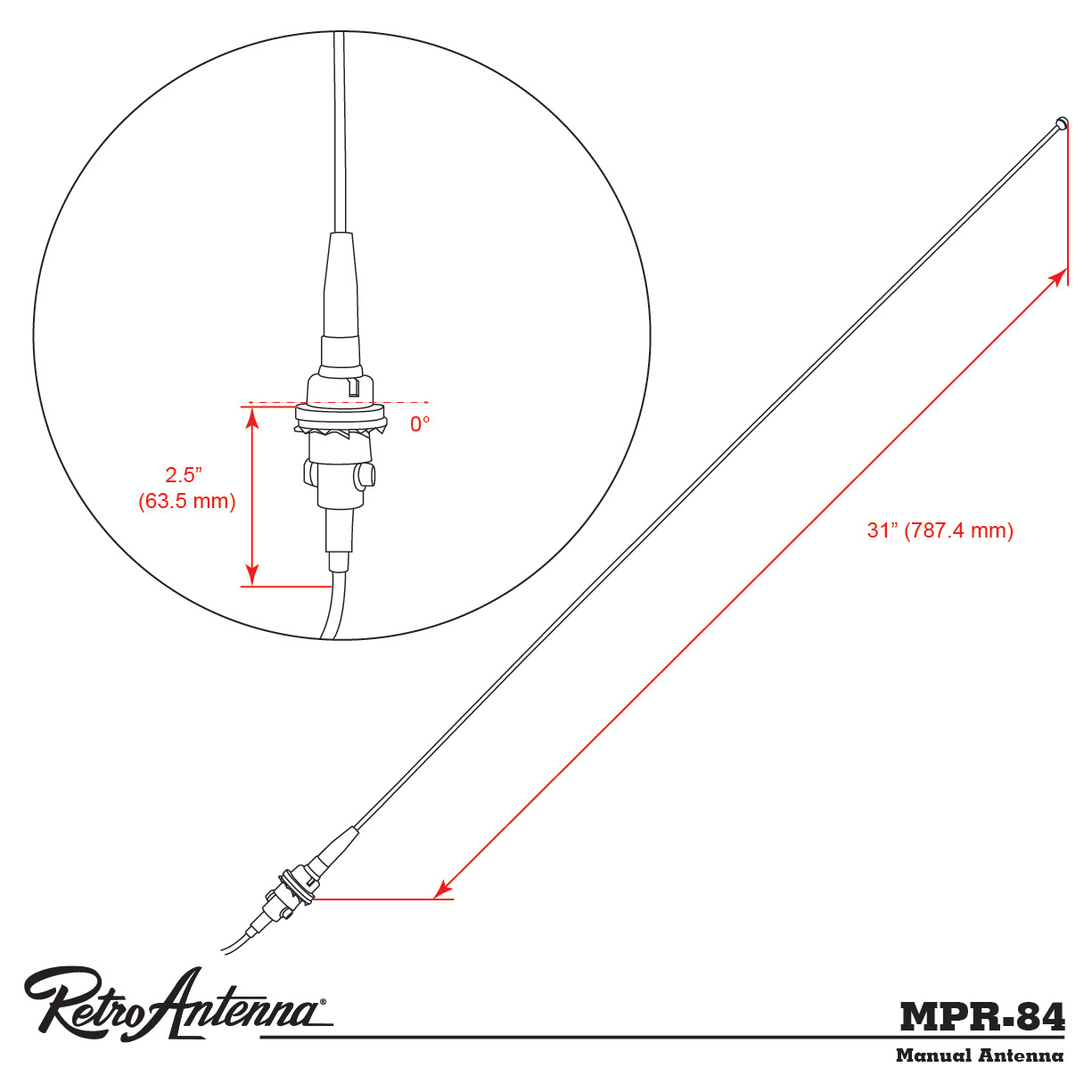 RETROSOUND Stabantenne für 1970 und neuer Chrysler, Dodge, and Plymouth – Bild 3